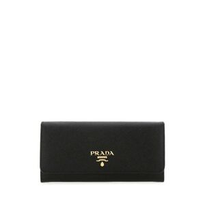 Saffiano Gold Logo Long Wallet